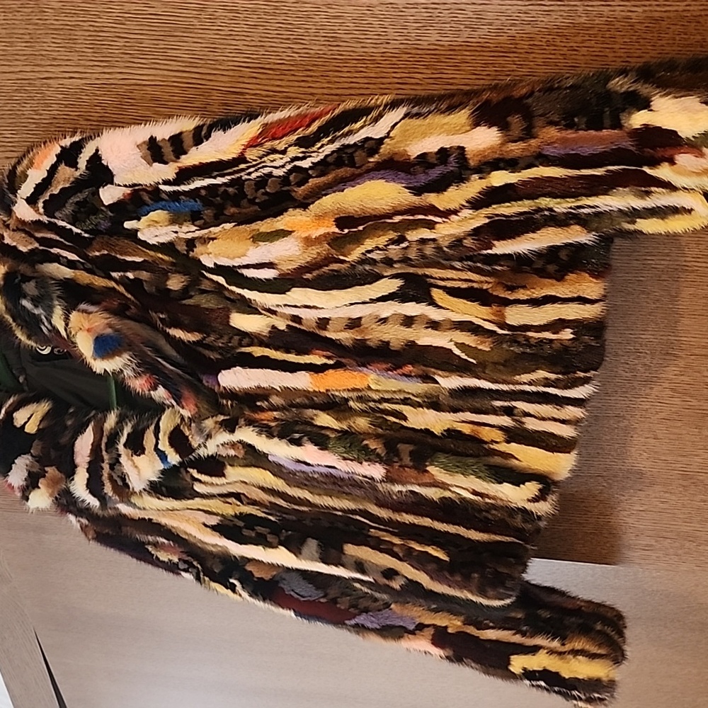 RARE- Mink Fur Multicolour Jacket -vintage - Picture 4 of 13